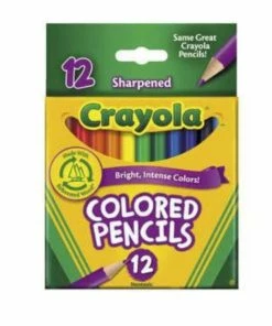 CRAYOLA PENCILS COLORED 12 PKT HALF