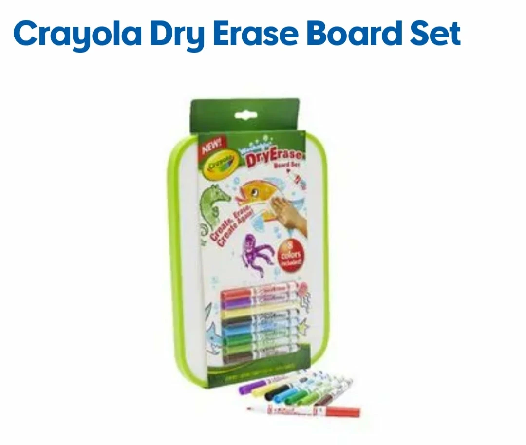 CRAYOLA DRY ERASE BOARD SET W/MARKERS 4 CRAYOLA DRY ERASE BOARD SET W/MARKERS - Image 2