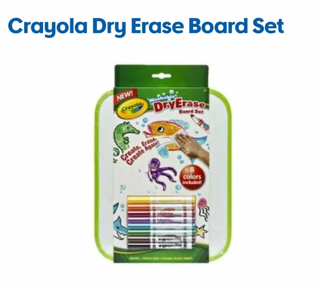 CRAYOLA DRY ERASE BOARD SET W/MARKERS 3 CRAYOLA DRY ERASE BOARD SET W/MARKERS