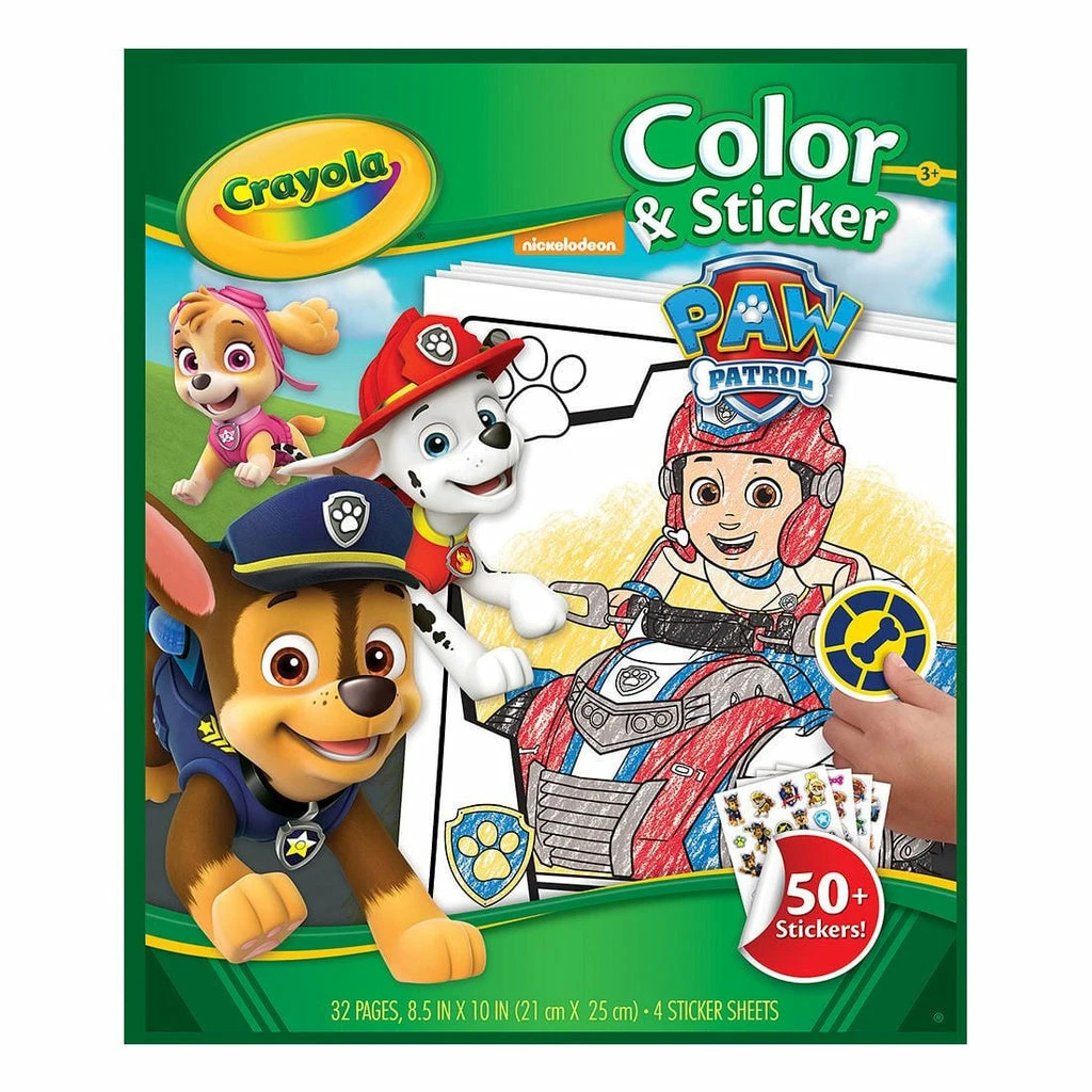 CRAYOLA COLOR & STICKER BOOK PAW PATROL 3 CRAYOLA COLOR & STICKER BOOK PAW PATROL