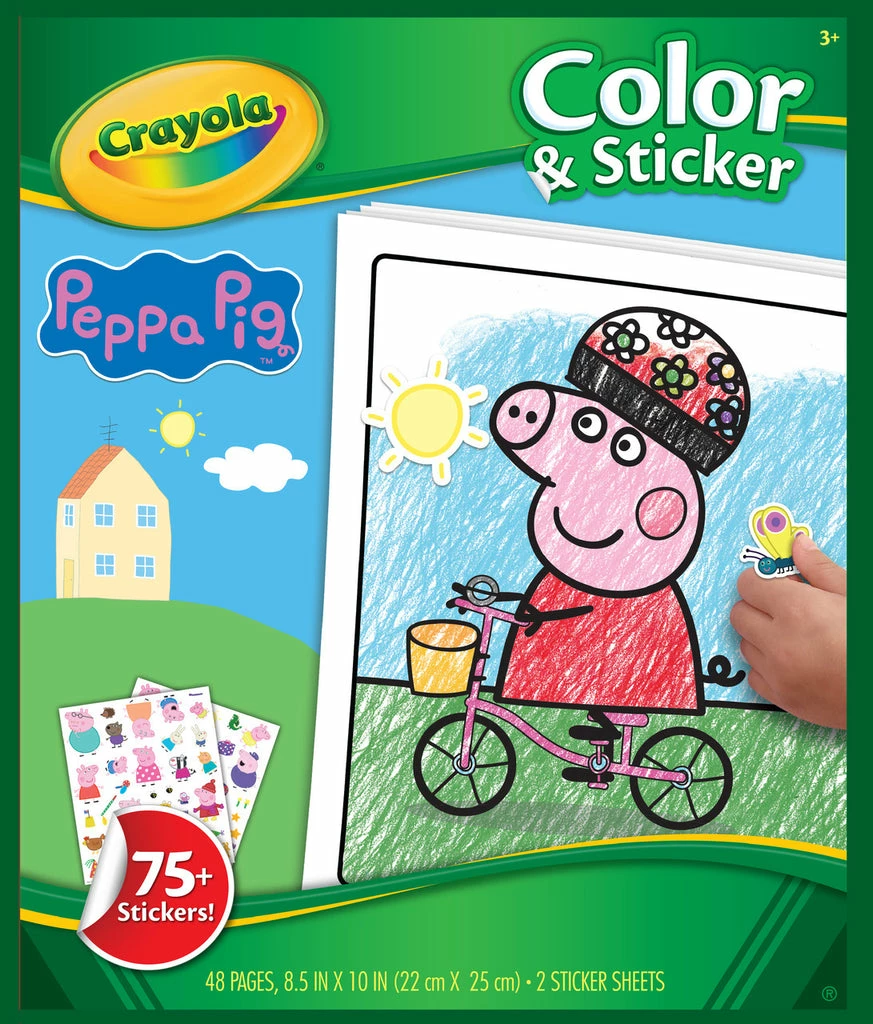 CRAYOLA COLOR & STICKER BOOK PEPPA PIG 3 CRAYOLA COLOR & STICKER BOOK PEPPA PIG