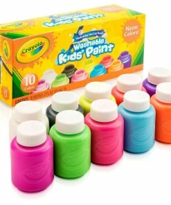 CRAYOLA PAINT 10 PK NEON WASHABLE KIDS
