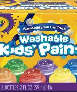 CRAYOLA PAINT GLITTER WASHABLE 6CT