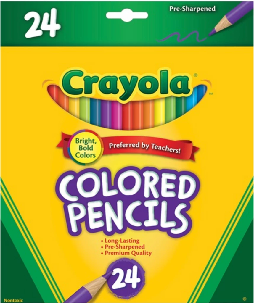 CRAYOLA PENCILS COLORED 24 PKT FULL SIZE 3 CRAYOLA PENCILS COLORED 24 PKT FULL SIZE