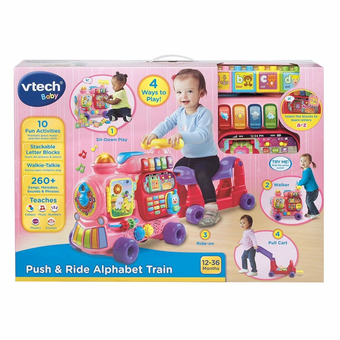 VTECH PUSH & RIDE ALPHABET TRAIN PINK 3 VTECH PUSH & RIDE ALPHABET TRAIN PINK