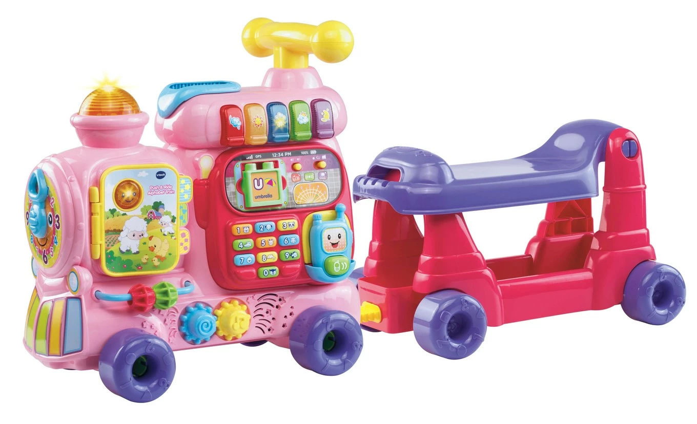 VTECH PUSH & RIDE ALPHABET TRAIN PINK 4 VTECH PUSH & RIDE ALPHABET TRAIN PINK - Image 2