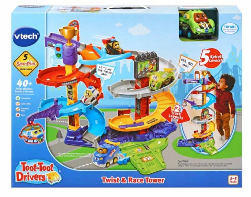 VTECH TOOT TOOT DRIVERS TWIST RACE TOWER 3 VTECH TOOT TOOT DRIVERS TWIST RACE TOWER