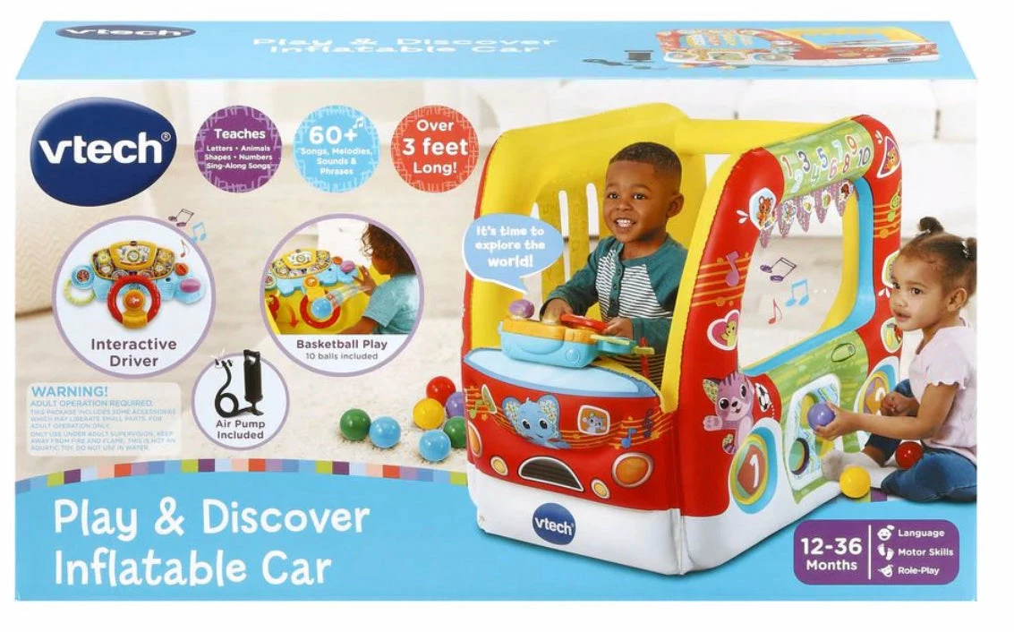 VTECH PLAY & DISCOVER INFLATABLE CAR 3 VTECH PLAY & DISCOVER INFLATABLE CAR