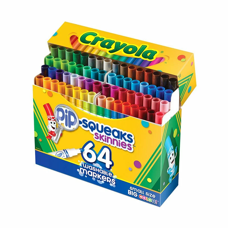 CRAYOLA MARKER PIP SQUEAKS SKINNIES 64CT 3 CRAYOLA MARKER PIP SQUEAKS SKINNIES 64CT