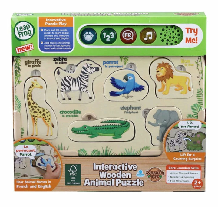 L/F INTERACTIVE WOODEN ANIMAL PUZZLE 4 L/F INTERACTIVE WOODEN ANIMAL PUZZLE - Image 2