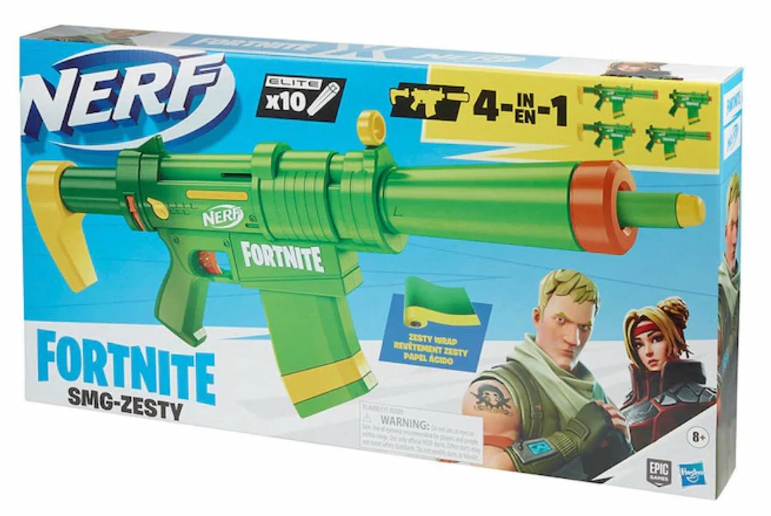 NERF FORTNITE SMG ZESTY 3 NERF FORTNITE SMG ZESTY