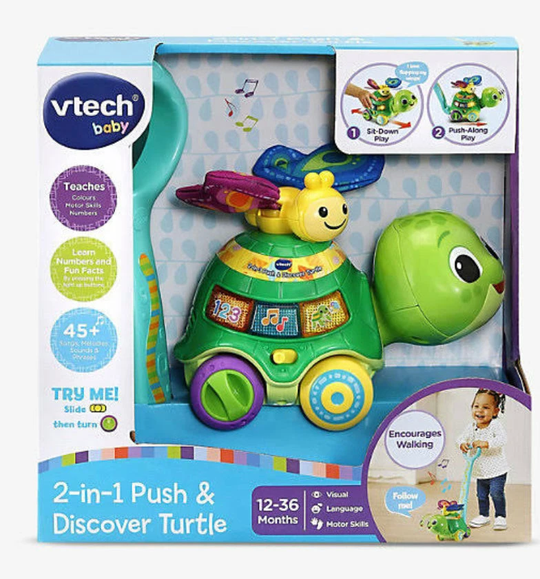 VTECH 2 IN 1 PUSH & DISCOVER TURTLE 3 VTECH 2 IN 1 PUSH & DISCOVER TURTLE