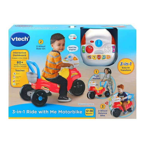 VTECH 3 IN 1 RIDE WITH ME MOTORBIKE 3 VTECH 3 IN 1 RIDE WITH ME MOTORBIKE
