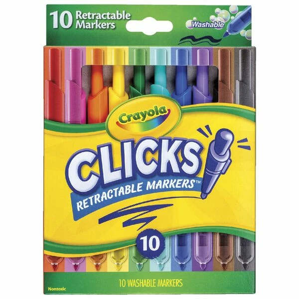 CRAYOLA MARKER RETRACTABLE CLICK 10PK 3 CRAYOLA MARKER RETRACTABLE CLICK 10PK